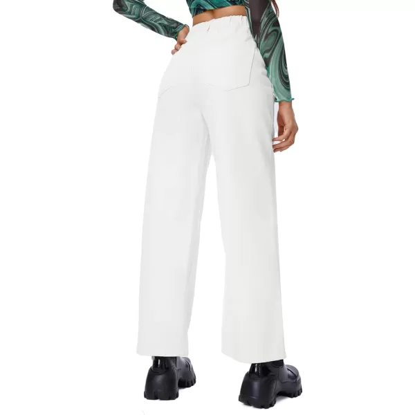 SweatyRocks Women's Casual Loose High Waist Solid Straight Wide Leg Jeans