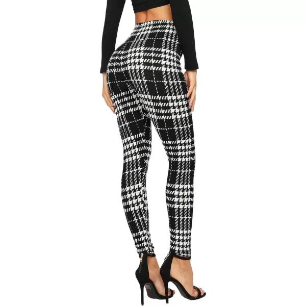 SweatyRocks Women's Casual Plaid Leggings High Waist Skinny Stretchy Work Pants