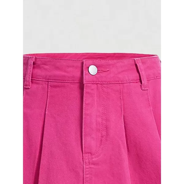 SweatyRocks Women's Casual Ruffle Pleated Denim Skirt Raw Hem Short A Line Jean Skirts