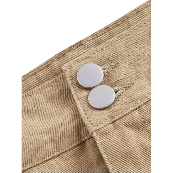 SweatyRocks Women's Casual Ruffle Pleated Denim Skirt Raw Hem Short A Line Jean Skirts