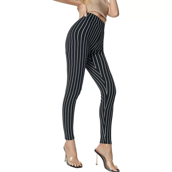 SweatyRocks Women's Casual Skinny Leggings Stretchy High Waisted Work Pants