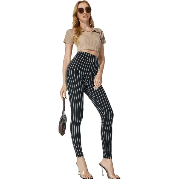 SweatyRocks Women's Casual Skinny Leggings Stretchy High Waisted Work Pants