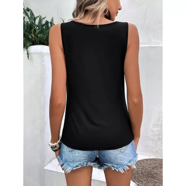SweatyRocks Women's Casual Sleeveless Asymmetrical Twist Front Tank Top Summer Plain Tops