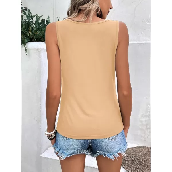 SweatyRocks Women's Casual Sleeveless Asymmetrical Twist Front Tank Top Summer Plain Tops