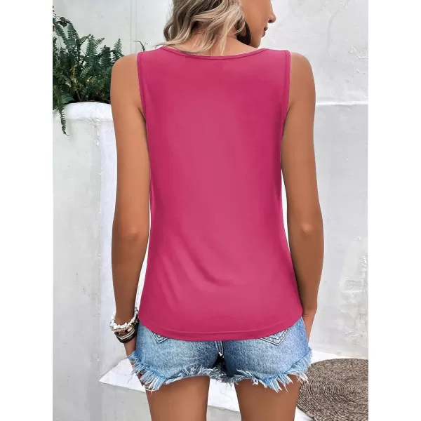 SweatyRocks Women's Casual Sleeveless Asymmetrical Twist Front Tank Top Summer Plain Tops