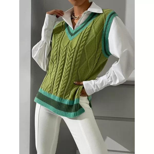 SweatyRocks Women's Casual Sleeveless V Neck Sweater Tank Top Knitted Tunic Vest Tops
