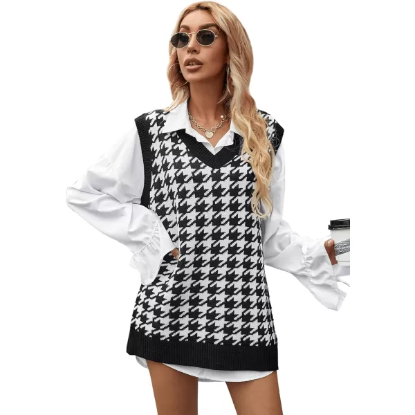 SweatyRocks Women's Casual Sleeveless V Neck Sweater Tank Top Knitted Tunic Vest Tops