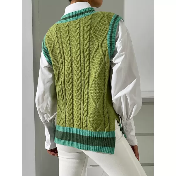 SweatyRocks Women's Casual Sleeveless V Neck Sweater Tank Top Knitted Tunic Vest Tops