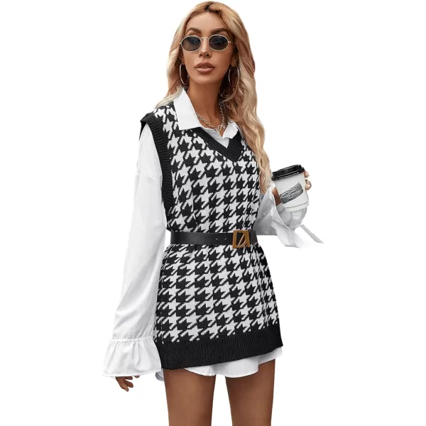 SweatyRocks Women's Casual Sleeveless V Neck Sweater Tank Top Knitted Tunic Vest Tops