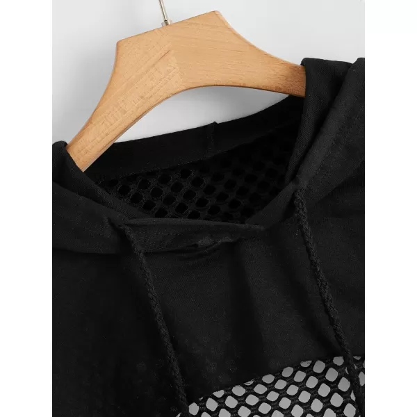 SweatyRocks Women's Casual Solid Cut Out Front Long Sleeve Pullover Crop Top Sweatshirt