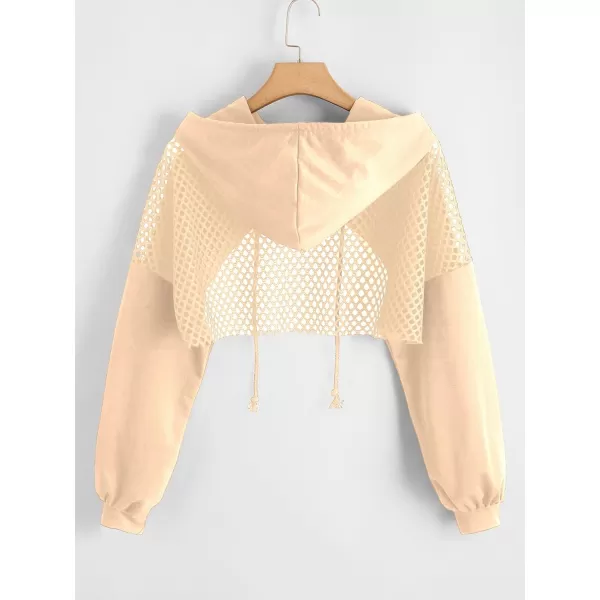 SweatyRocks Women's Casual Solid Cut Out Front Long Sleeve Pullover Crop Top Sweatshirt