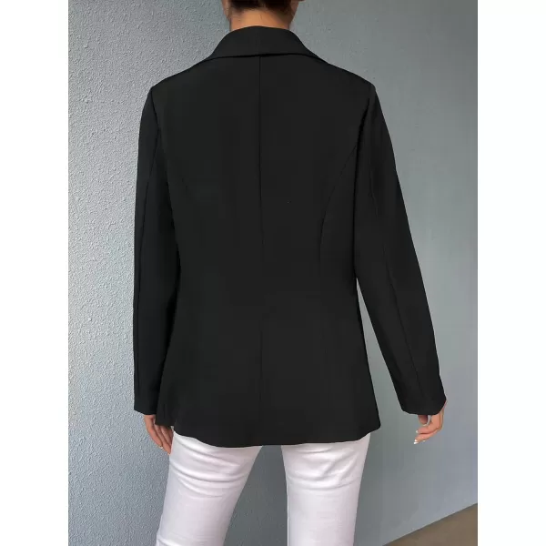 SweatyRocks Women's Casual Solid Lightweight Shawl Collar Open Front Blazer Dressy Work Office Jacket