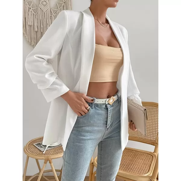 SweatyRocks Women's Casual Solid Lightweight Shawl Collar Open Front Blazer Dressy Work Office Jacket