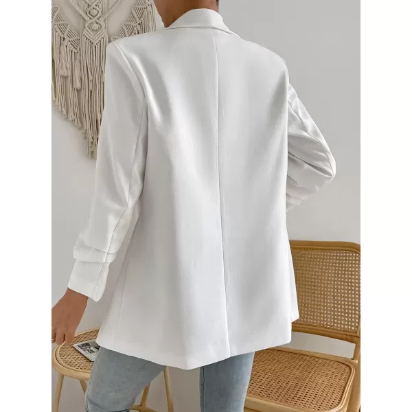 SweatyRocks Women's Casual Solid Lightweight Shawl Collar Open Front Blazer Dressy Work Office Jacket