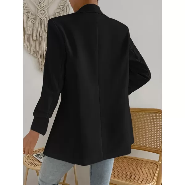 SweatyRocks Women's Casual Solid Lightweight Shawl Collar Open Front Blazer Dressy Work Office Jacket