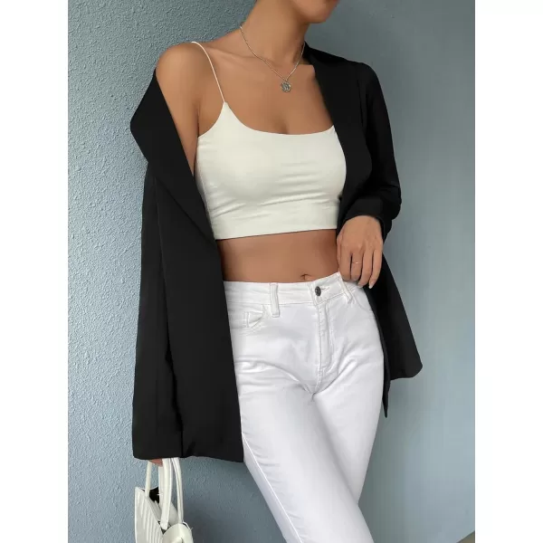 SweatyRocks Women's Casual Solid Lightweight Shawl Collar Open Front Blazer Dressy Work Office Jacket