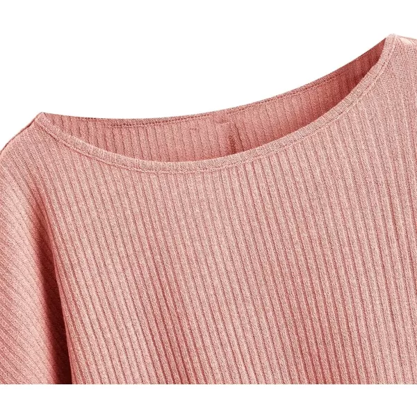 SweatyRocks Women's Casual Solid Ribbed Knit Raglan Long Sleeve Crop Top T Shirt