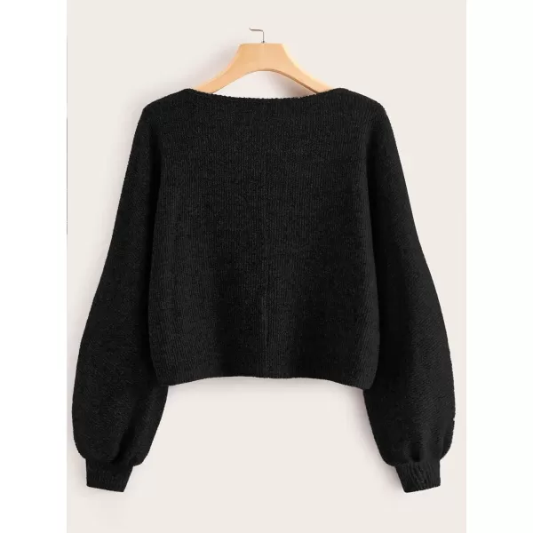 SweatyRocks Women's Casual Solid Ribbed Knit Raglan Long Sleeve Crop Top T Shirt