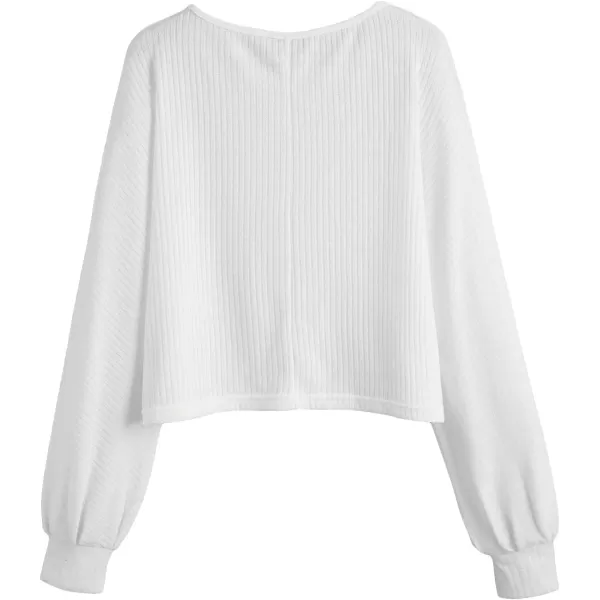 SweatyRocks Women's Casual Solid Ribbed Knit Raglan Long Sleeve Crop Top T Shirt