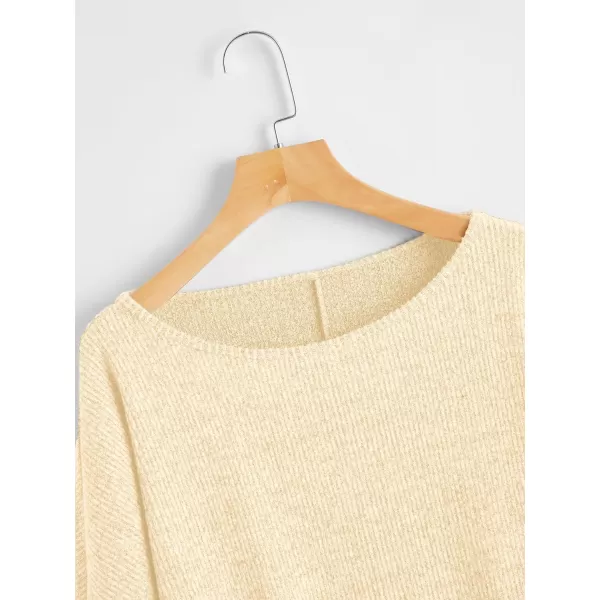 SweatyRocks Women's Casual Solid Ribbed Knit Raglan Long Sleeve Crop Top T Shirt