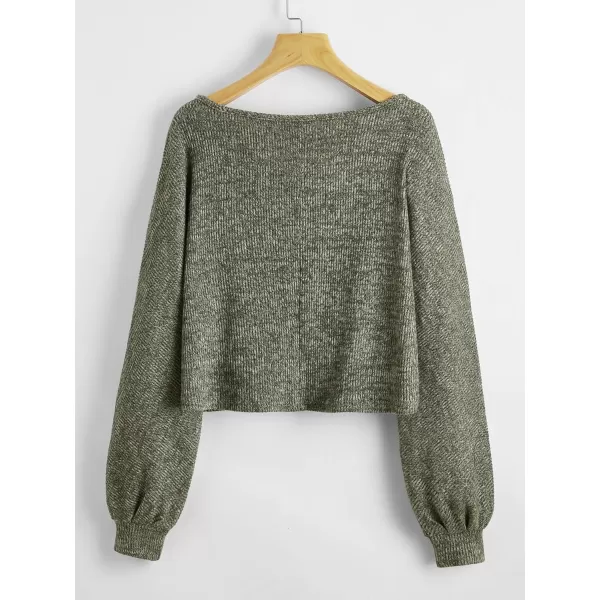 SweatyRocks Women's Casual Solid Ribbed Knit Raglan Long Sleeve Crop Top T Shirt