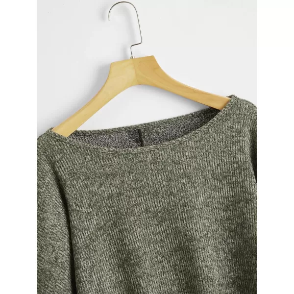 SweatyRocks Women's Casual Solid Ribbed Knit Raglan Long Sleeve Crop Top T Shirt