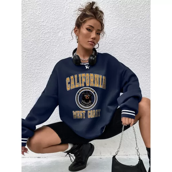 SweatyRocks Women's Casual Sweatshirt Long Sleeve Graphic Print Pullover Tops
