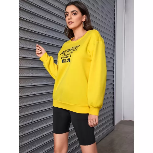 SweatyRocks Women's Casual Sweatshirt Long Sleeve Graphic Print Pullover Tops