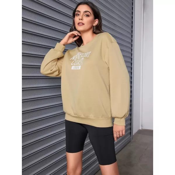 SweatyRocks Women's Casual Sweatshirt Long Sleeve Graphic Print Pullover Tops