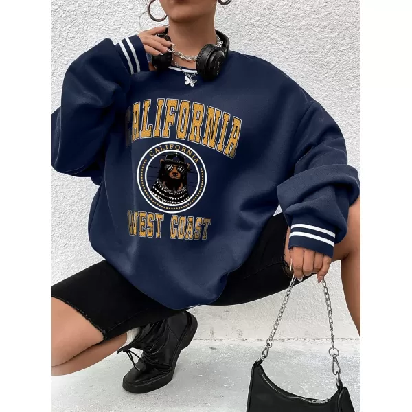 SweatyRocks Women's Casual Sweatshirt Long Sleeve Graphic Print Pullover Tops