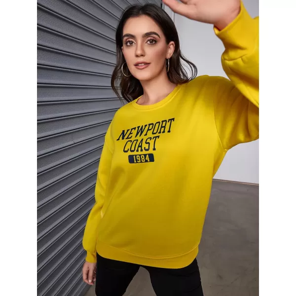 SweatyRocks Women's Casual Sweatshirt Long Sleeve Graphic Print Pullover Tops