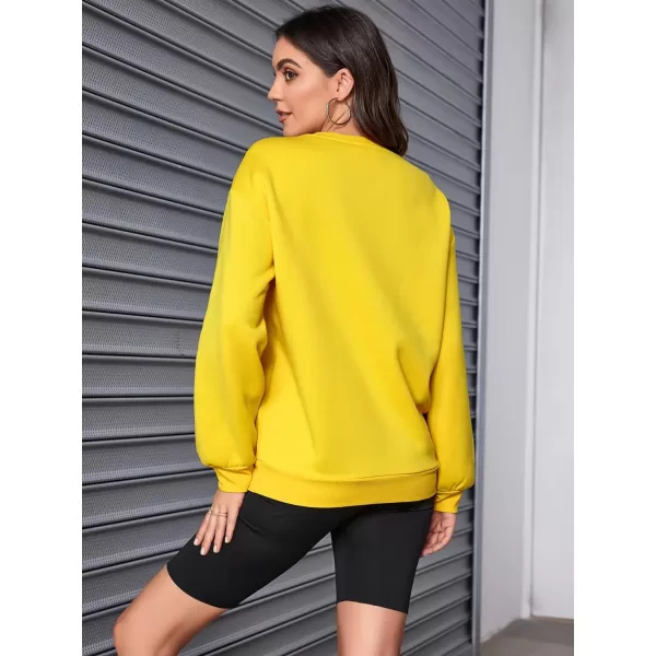 SweatyRocks Women's Casual Sweatshirt Long Sleeve Graphic Print Pullover Tops