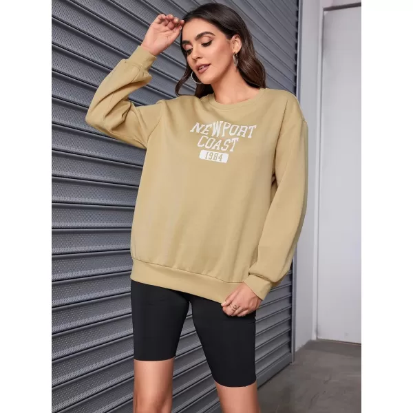 SweatyRocks Women's Casual Sweatshirt Long Sleeve Graphic Print Pullover Tops