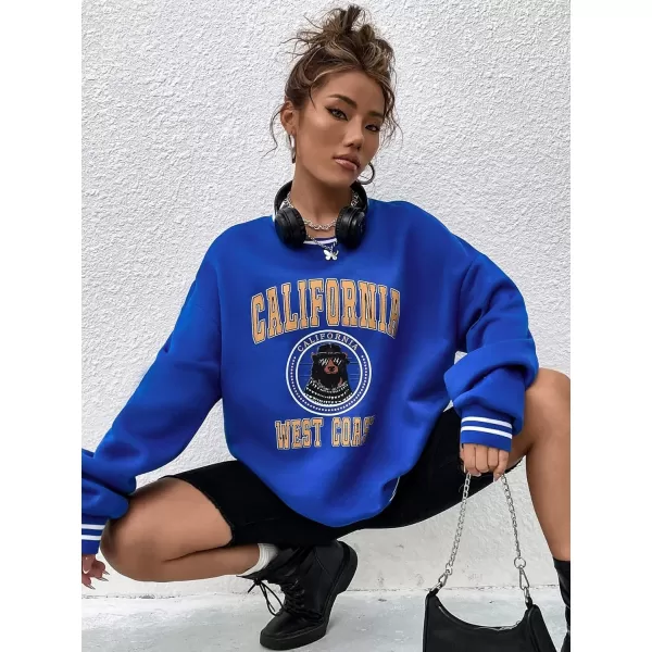 SweatyRocks Women's Casual Sweatshirt Long Sleeve Graphic Print Pullover Tops