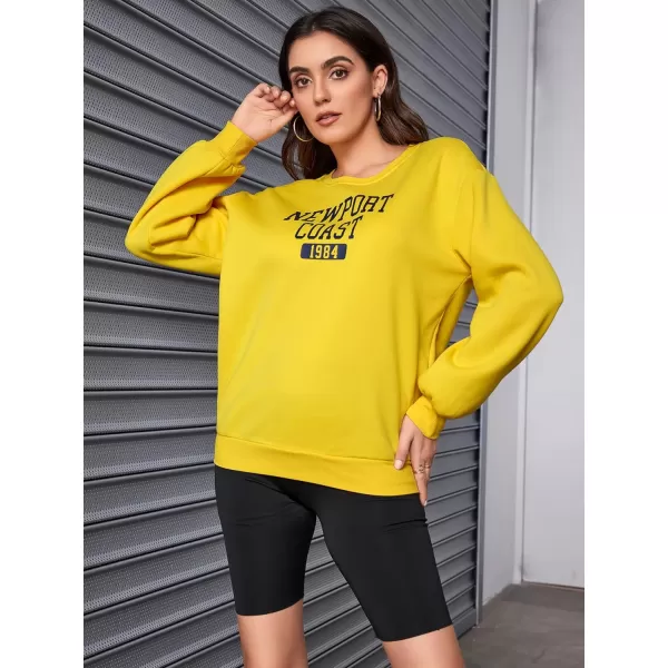 SweatyRocks Women's Casual Sweatshirt Long Sleeve Graphic Print Pullover Tops