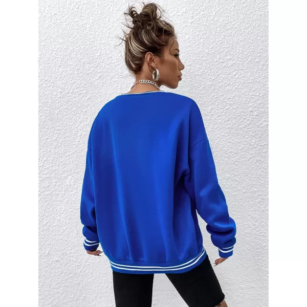 SweatyRocks Women's Casual Sweatshirt Long Sleeve Graphic Print Pullover Tops