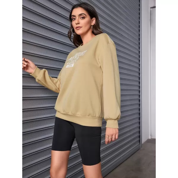 SweatyRocks Women's Casual Sweatshirt Long Sleeve Graphic Print Pullover Tops