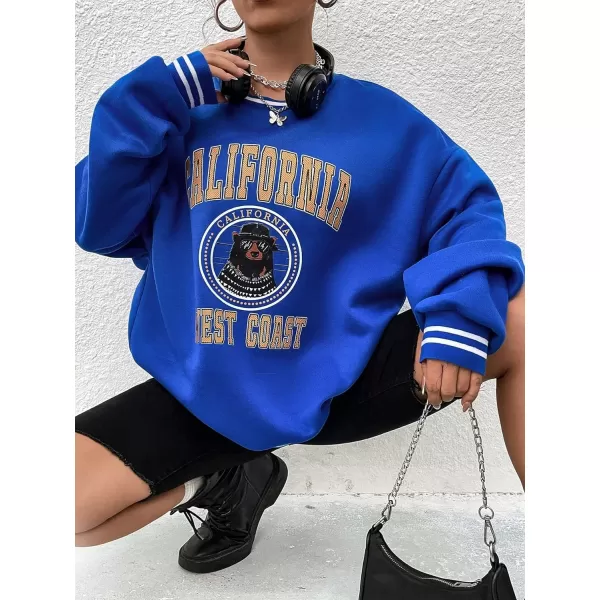 SweatyRocks Women's Casual Sweatshirt Long Sleeve Graphic Print Pullover Tops