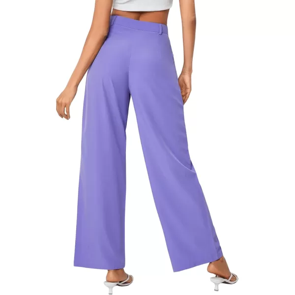 SweatyRocks Women's Casual Wide Leg High Waisted Button Down Straight Long Trousers Pants
