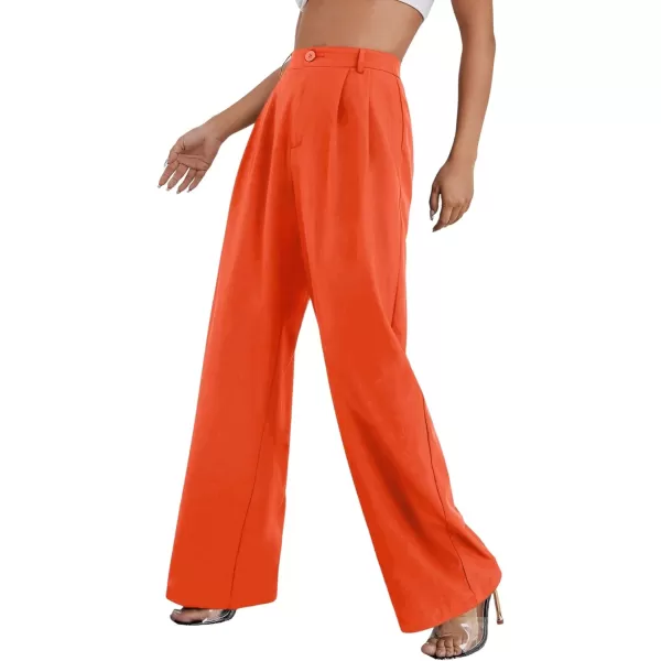 SweatyRocks Women's Casual Wide Leg High Waisted Button Down Straight Long Trousers Pants