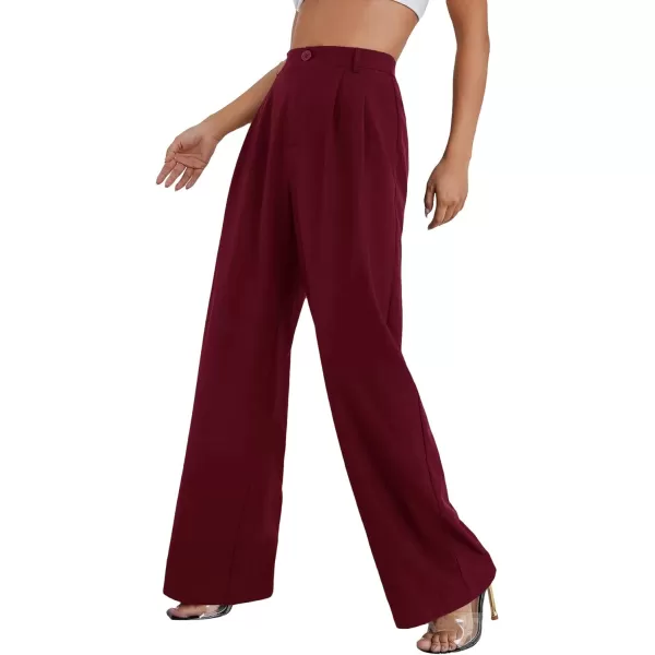 SweatyRocks Women's Casual Wide Leg High Waisted Button Down Straight Long Trousers Pants