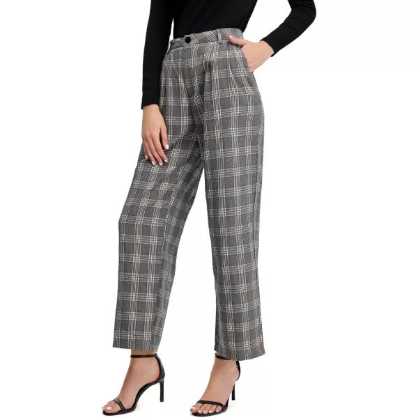 SweatyRocks Women's Casual Wide Leg High Waisted Button Down Straight Long Trousers Pants