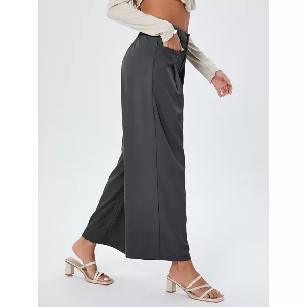 SweatyRocks Women's Casual Wide Leg High Waisted Button Down Straight Long Trousers Pants