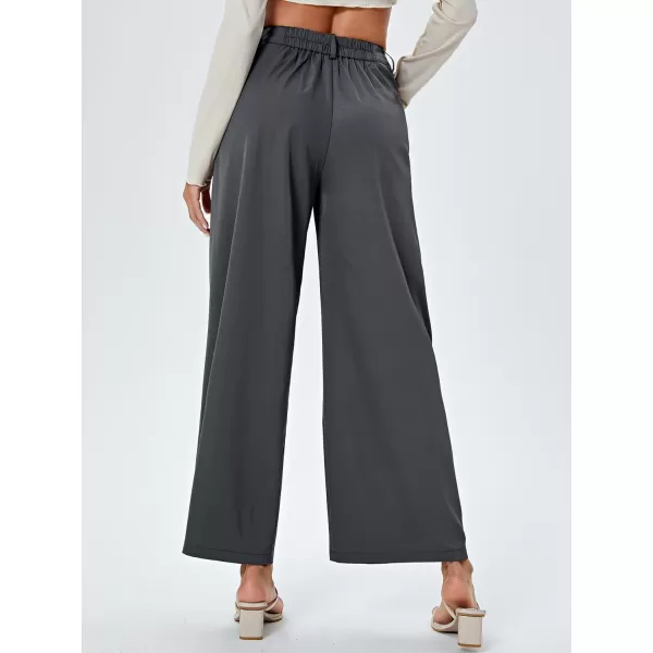 SweatyRocks Women's Casual Wide Leg High Waisted Button Down Straight Long Trousers Pants