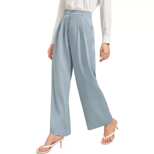 SweatyRocks Women's Casual Wide Leg High Waisted Button Down Straight Long Trousers Pants
