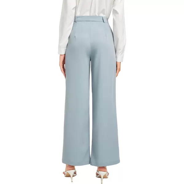 SweatyRocks Women's Casual Wide Leg High Waisted Button Down Straight Long Trousers Pants