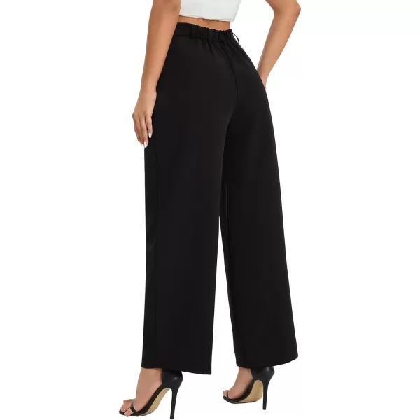 SweatyRocks Women's Casual Wide Leg High Waisted Button Down Straight Long Trousers Pants