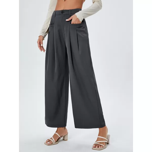 SweatyRocks Women's Casual Wide Leg High Waisted Button Down Straight Long Trousers Pants