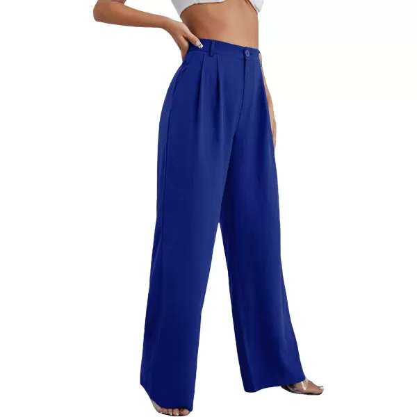 SweatyRocks Women's Casual Wide Leg High Waisted Button Down Straight Long Trousers Pants