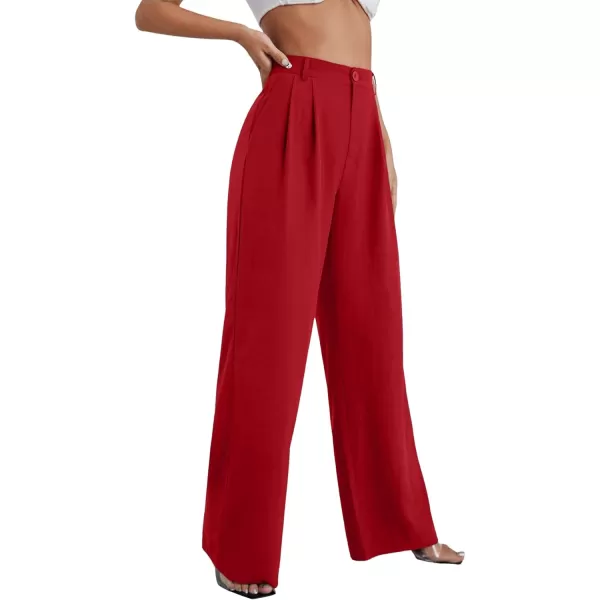SweatyRocks Women's Casual Wide Leg High Waisted Button Down Straight Long Trousers Pants